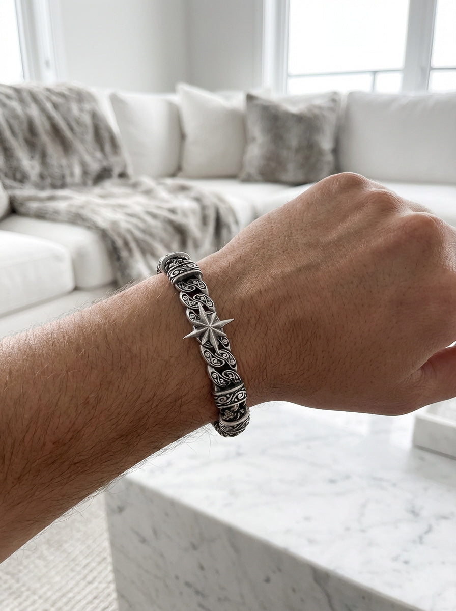 Roma Stella - Hakiki Deri Erkek Bileklik