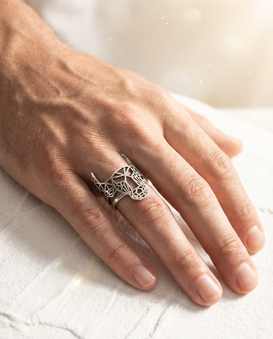 Taurus - Boğa Figürlü Erkek Yüzük