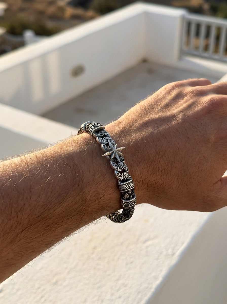 Roma Stella - Hakiki Deri Erkek Bileklik