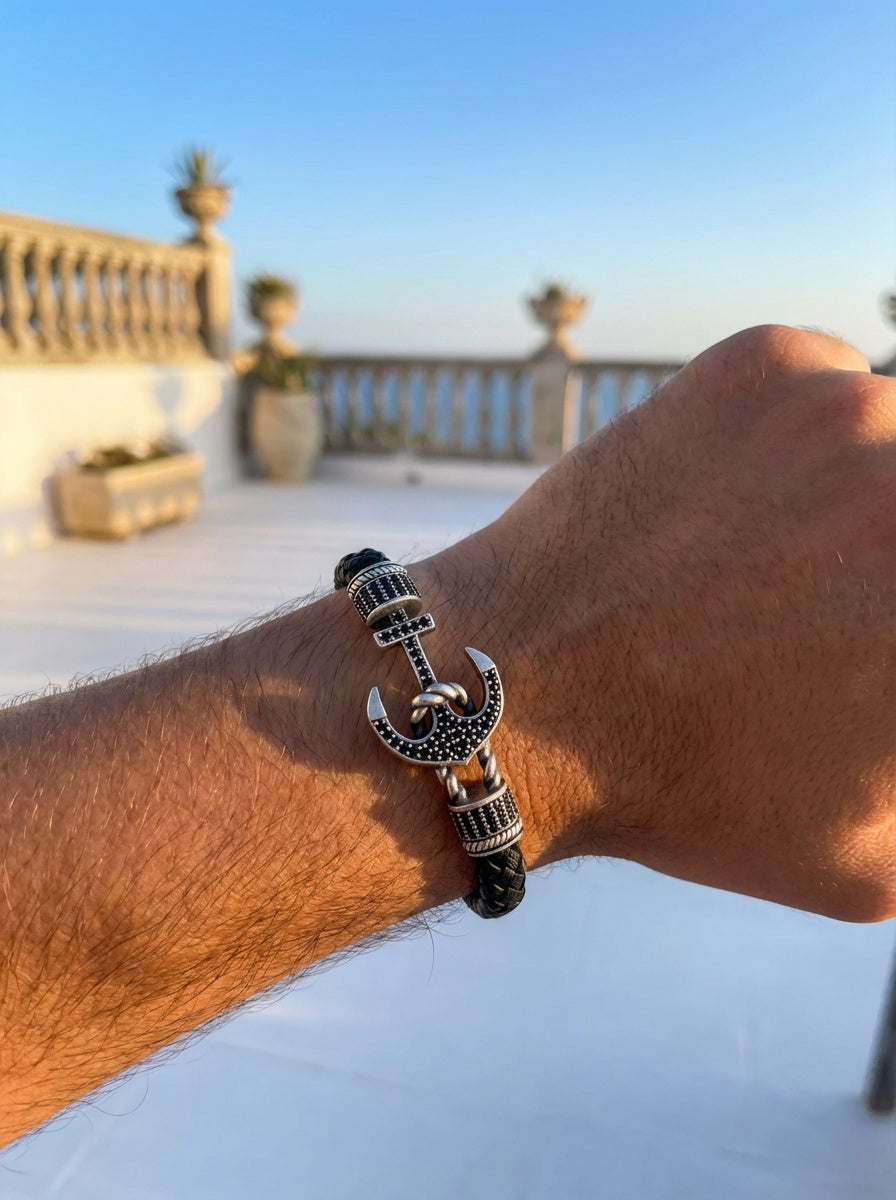 Venedik Ancora - İtalyan Deri Bileklik