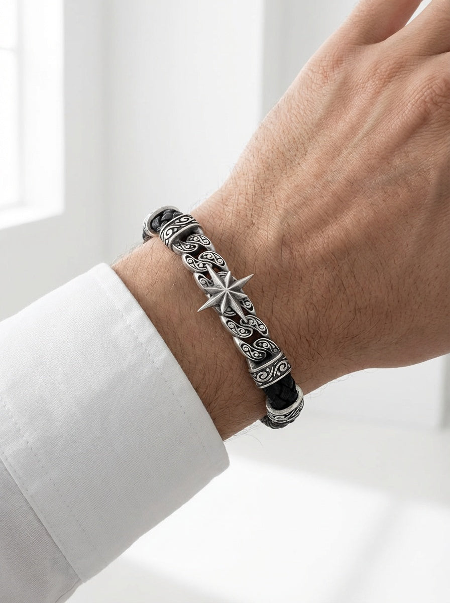 Roma Stella - Hakiki Deri Erkek Bileklik