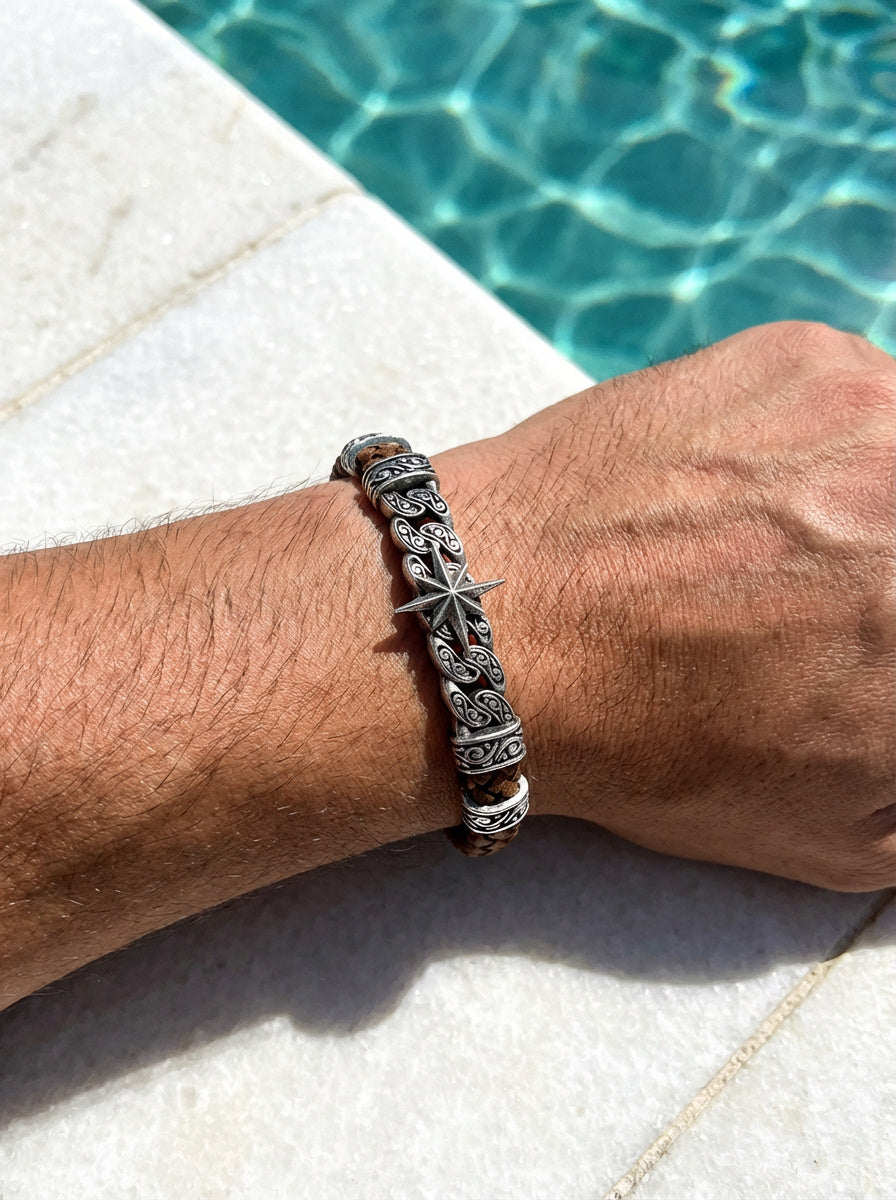 Roma Stella - Hakiki Deri Erkek Bileklik