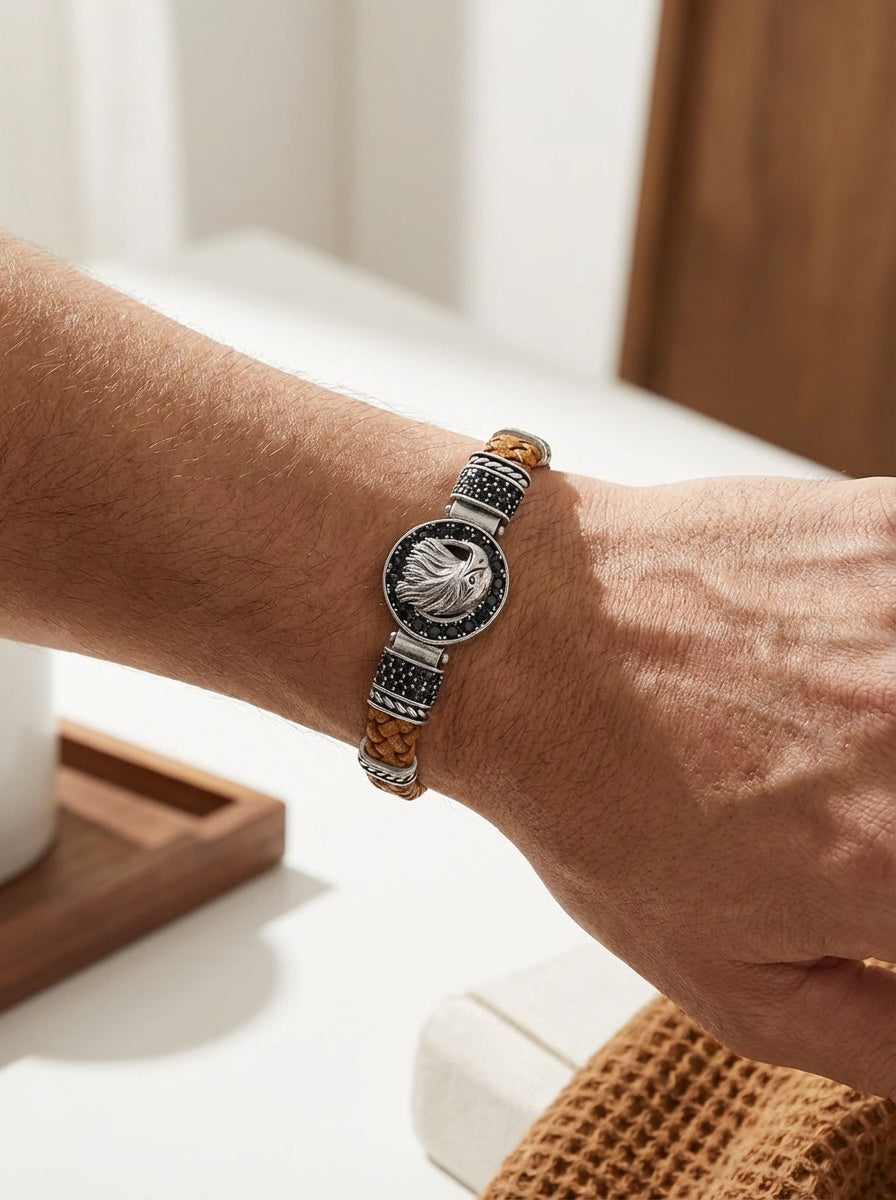 Bergamo Aquila - Hakiki Deri Erkek Bileklik