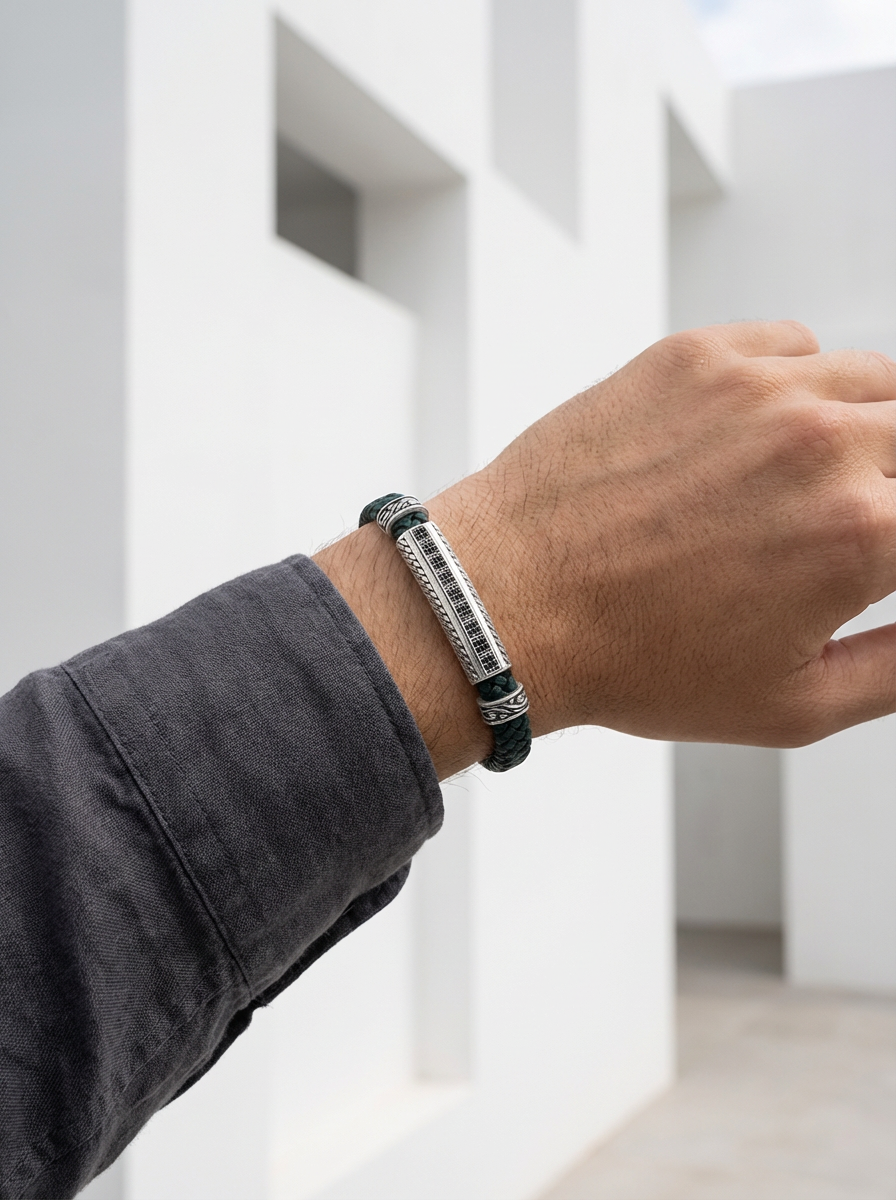 Floransa Striscia - Hakiki Deri Erkek Bileklik