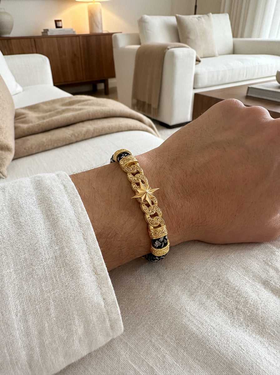 Roma Stella - Hakiki Deri Erkek Bileklik