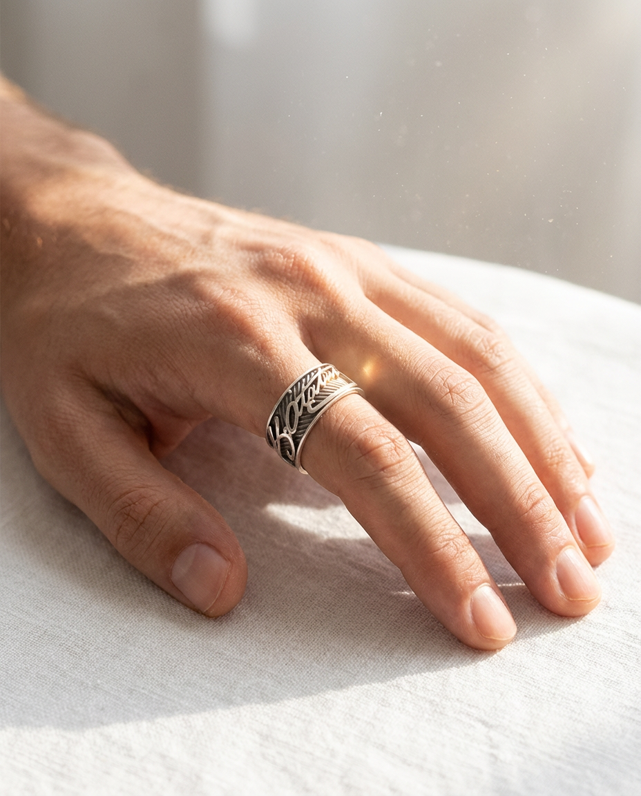 Atatürk İmzası Figürlü Erkek Yüzük