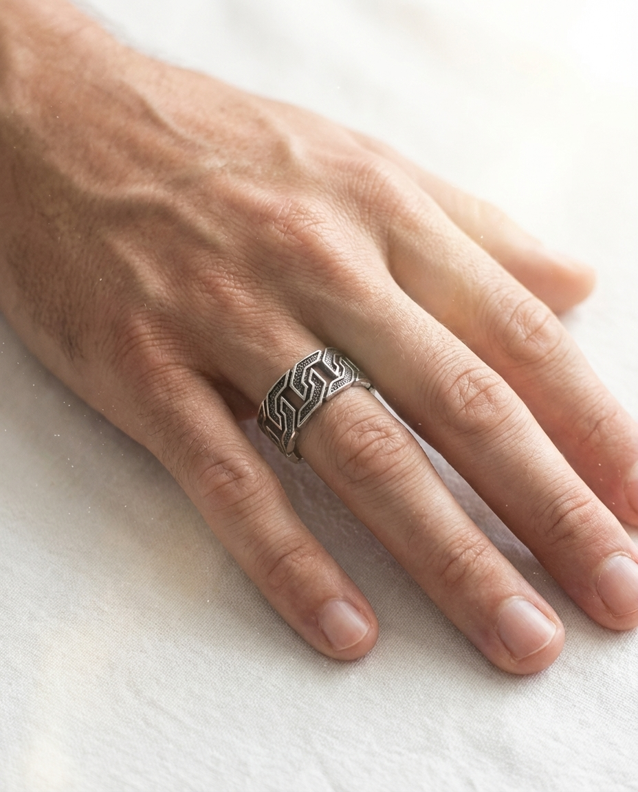 Link - Zincir Figürlü Erkek Yüzük