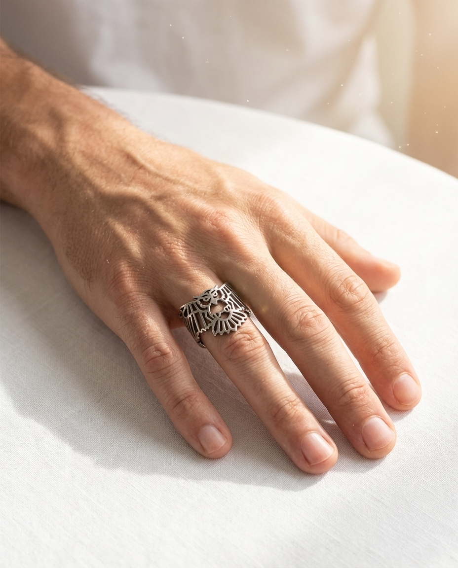 Noctura - Baykuş Figürlü Erkek Yüzük