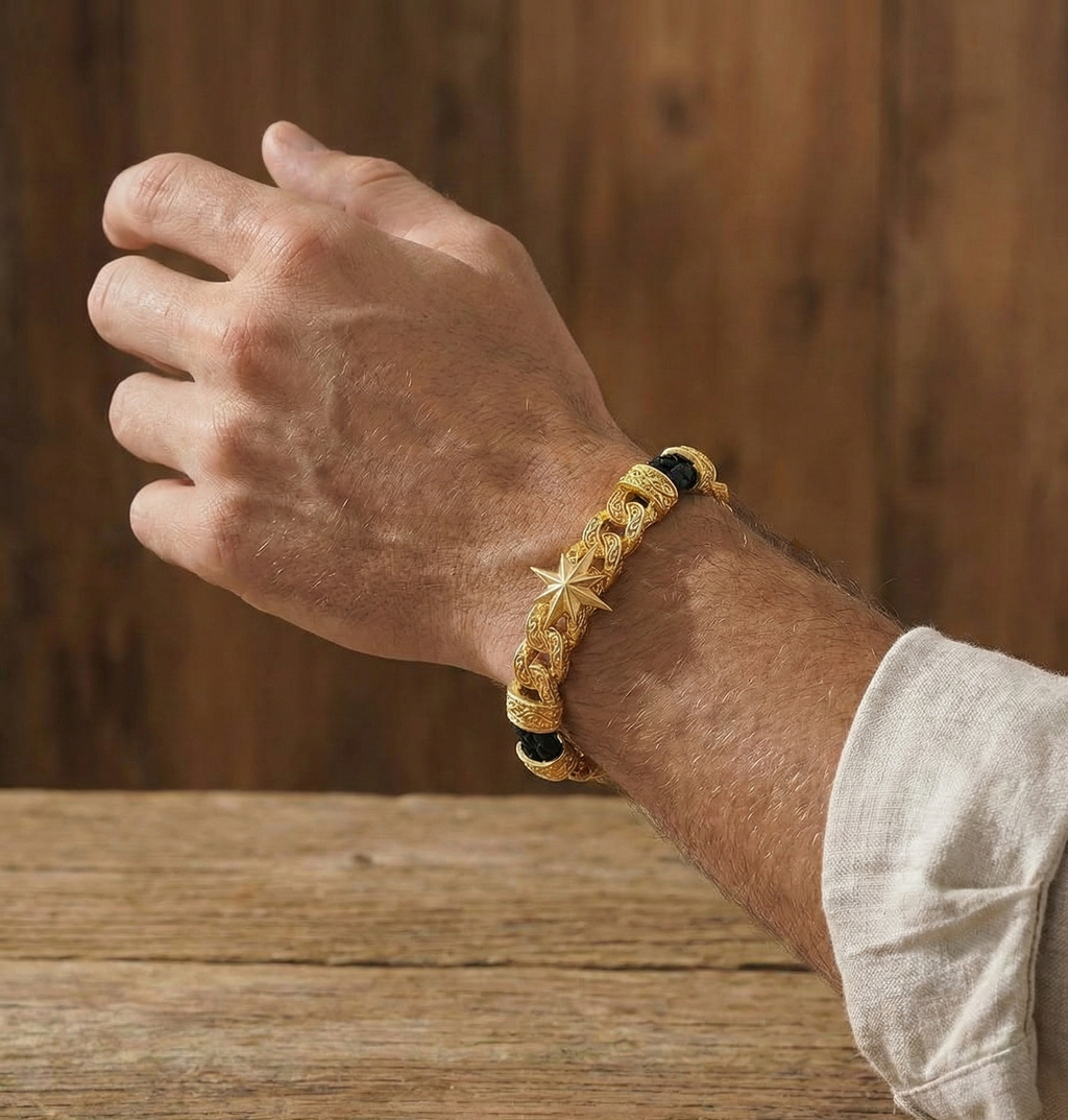 Roma Stella - Hakiki Deri Erkek Bileklik