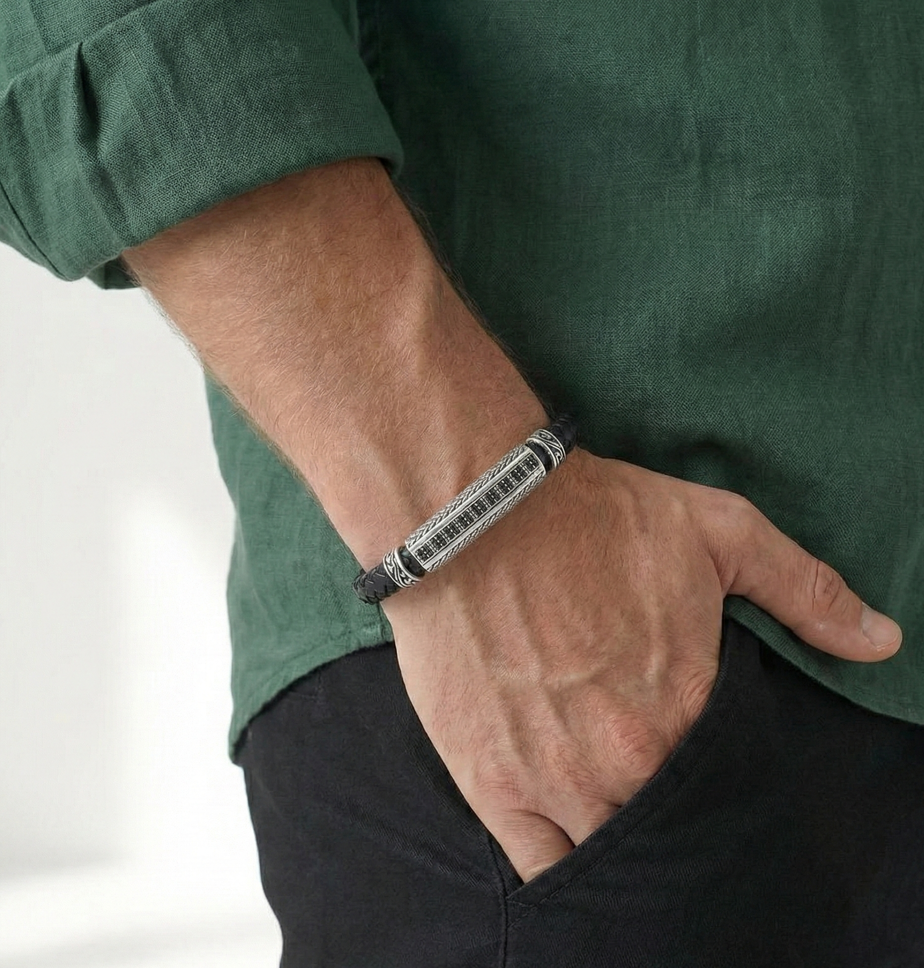 Floransa Striscia - Hakiki Deri Erkek Bileklik