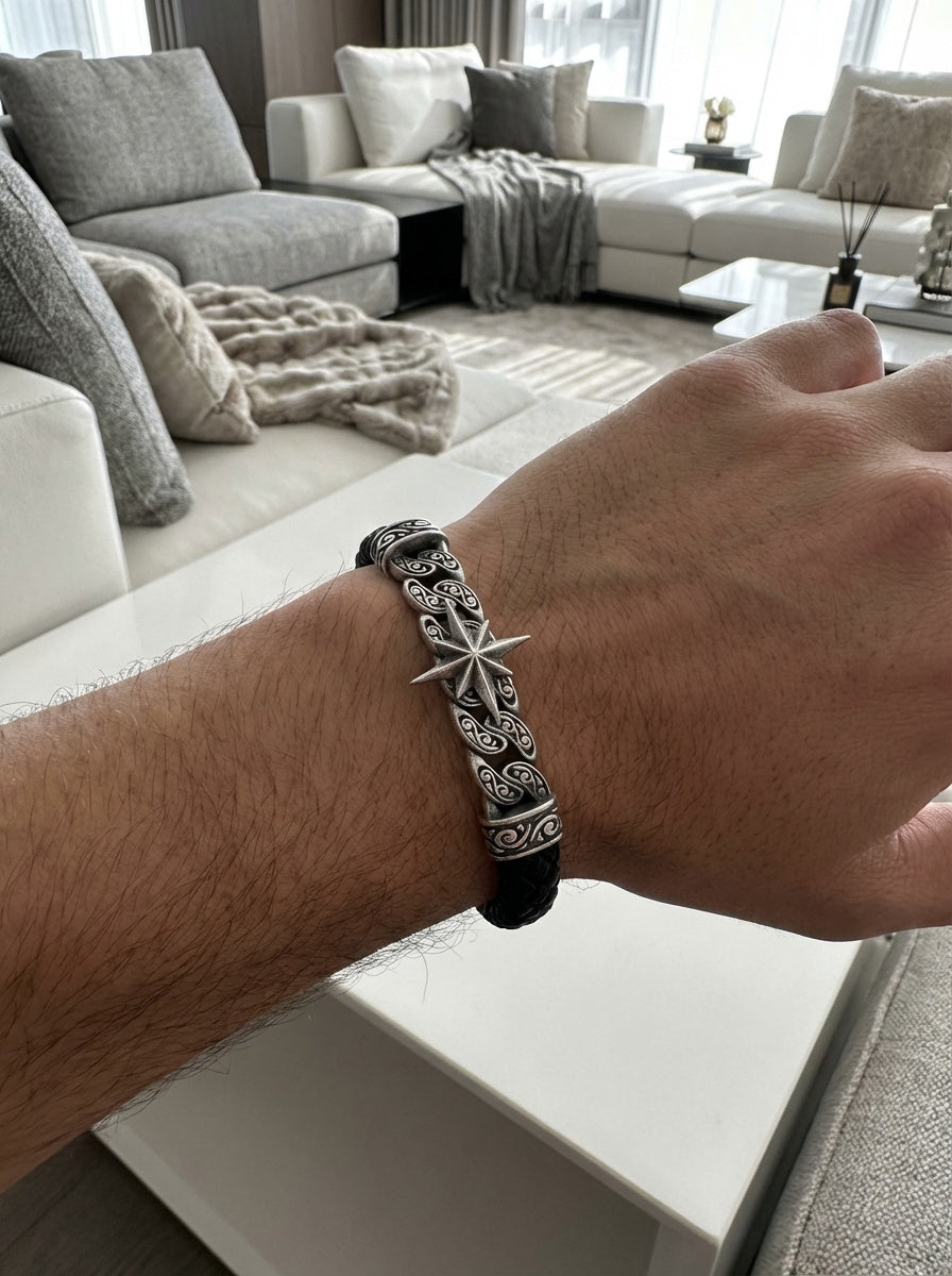 Roma Stella - Hakiki Deri Erkek Bileklik