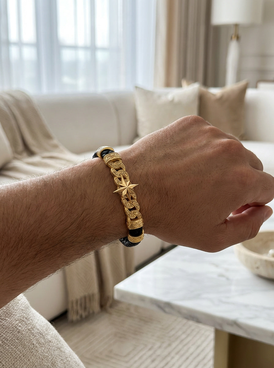 Roma Stella - Hakiki Deri Erkek Bileklik