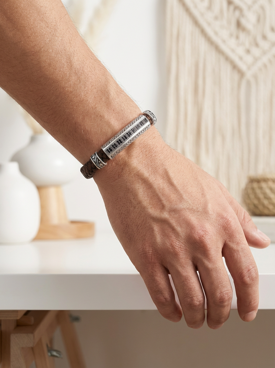 Floransa Striscia - Hakiki Deri Erkek Bileklik