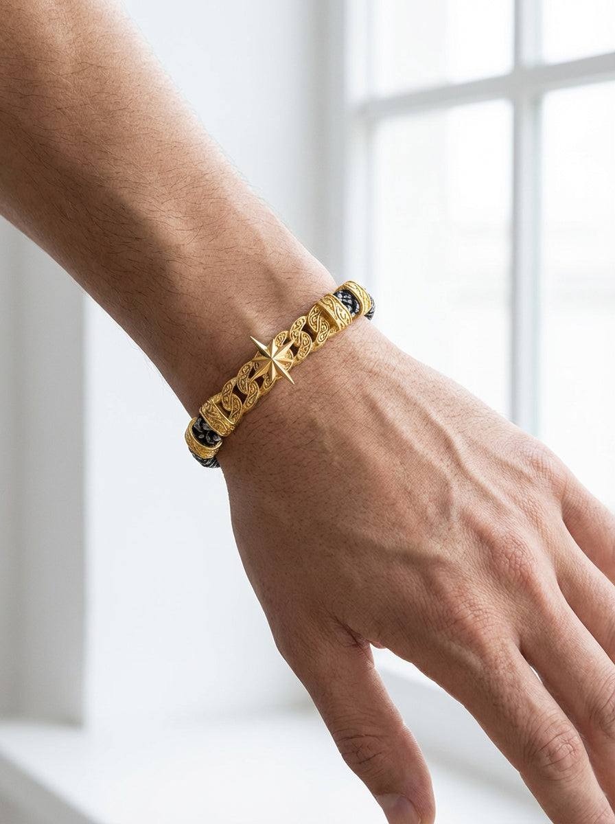 Roma Stella - Hakiki Deri Erkek Bileklik