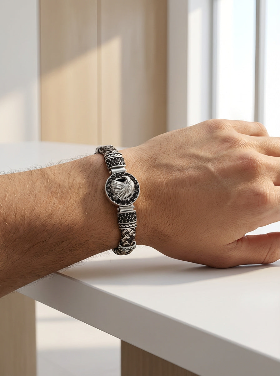 Bergamo Aquila - Hakiki Deri Erkek Bileklik