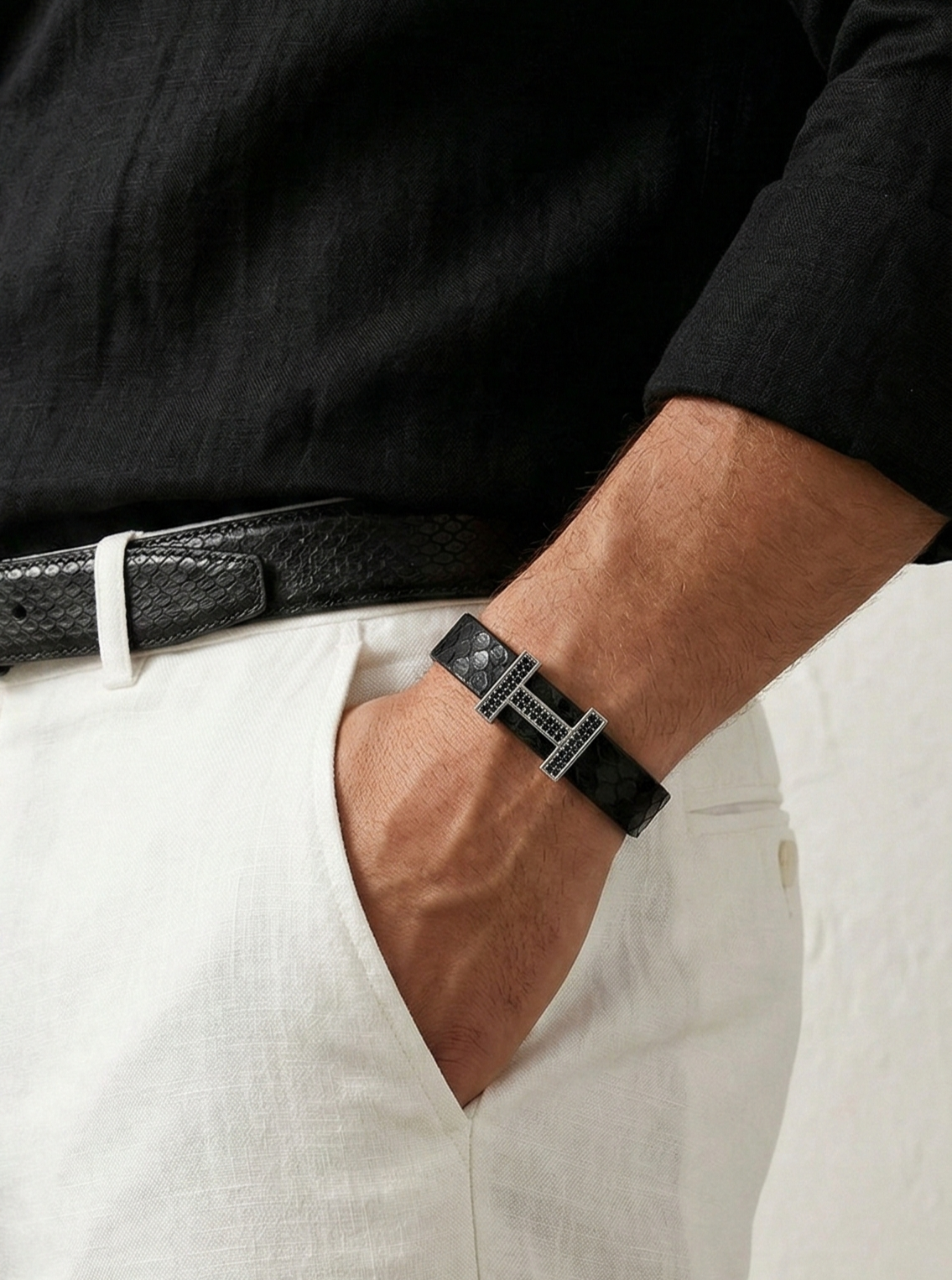 Serpente- İtalyan Yılan Derisi Bileklik