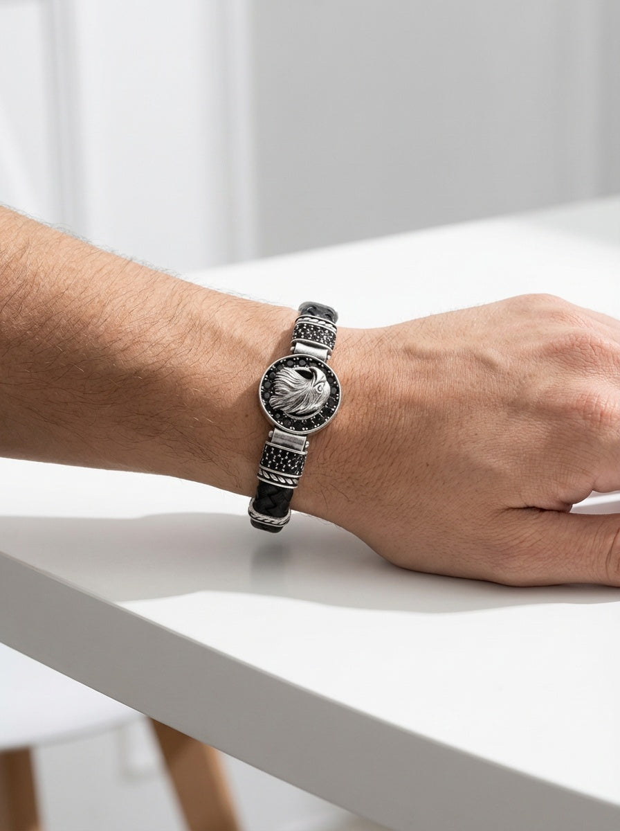 Bergamo Aquila - Hakiki Deri Erkek Bileklik