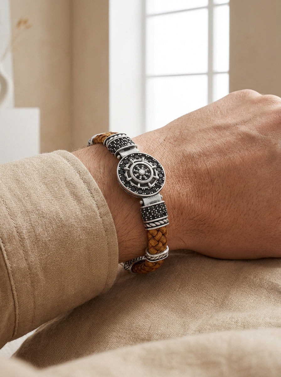 Cagliari Timone - Hakiki Deri Erkek Bileklik