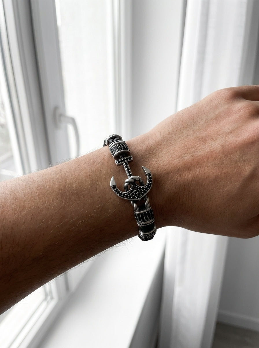 Venedik Ancora - İtalyan Deri Bileklik