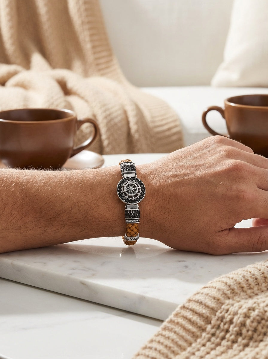 Cagliari Timone - Hakiki Deri Erkek Bileklik