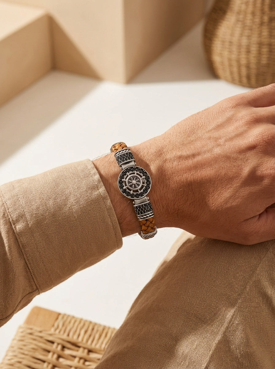 Cagliari Timone - Hakiki Deri Erkek Bileklik