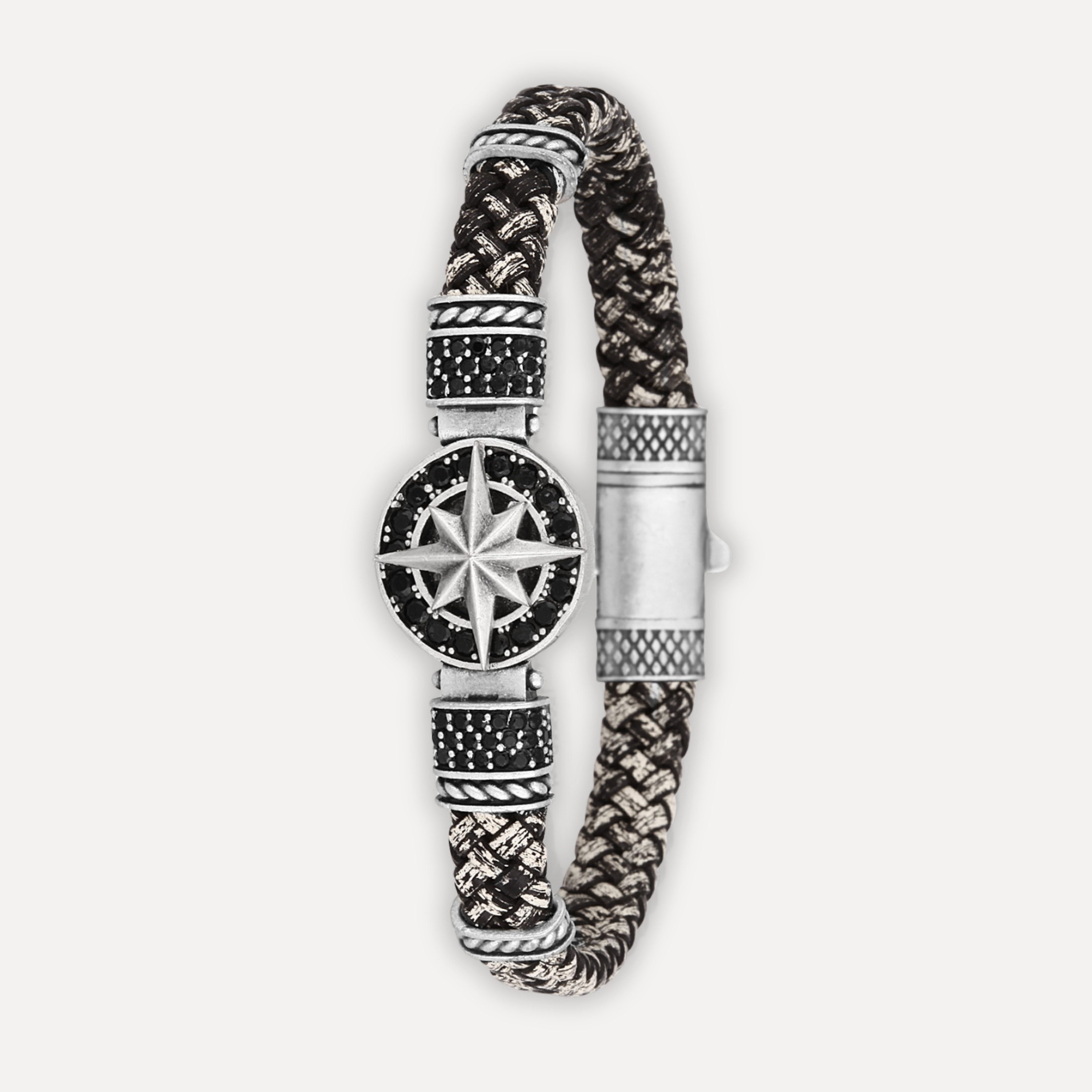 Cenova Bussola - Hakiki Deri Erkek Bileklik