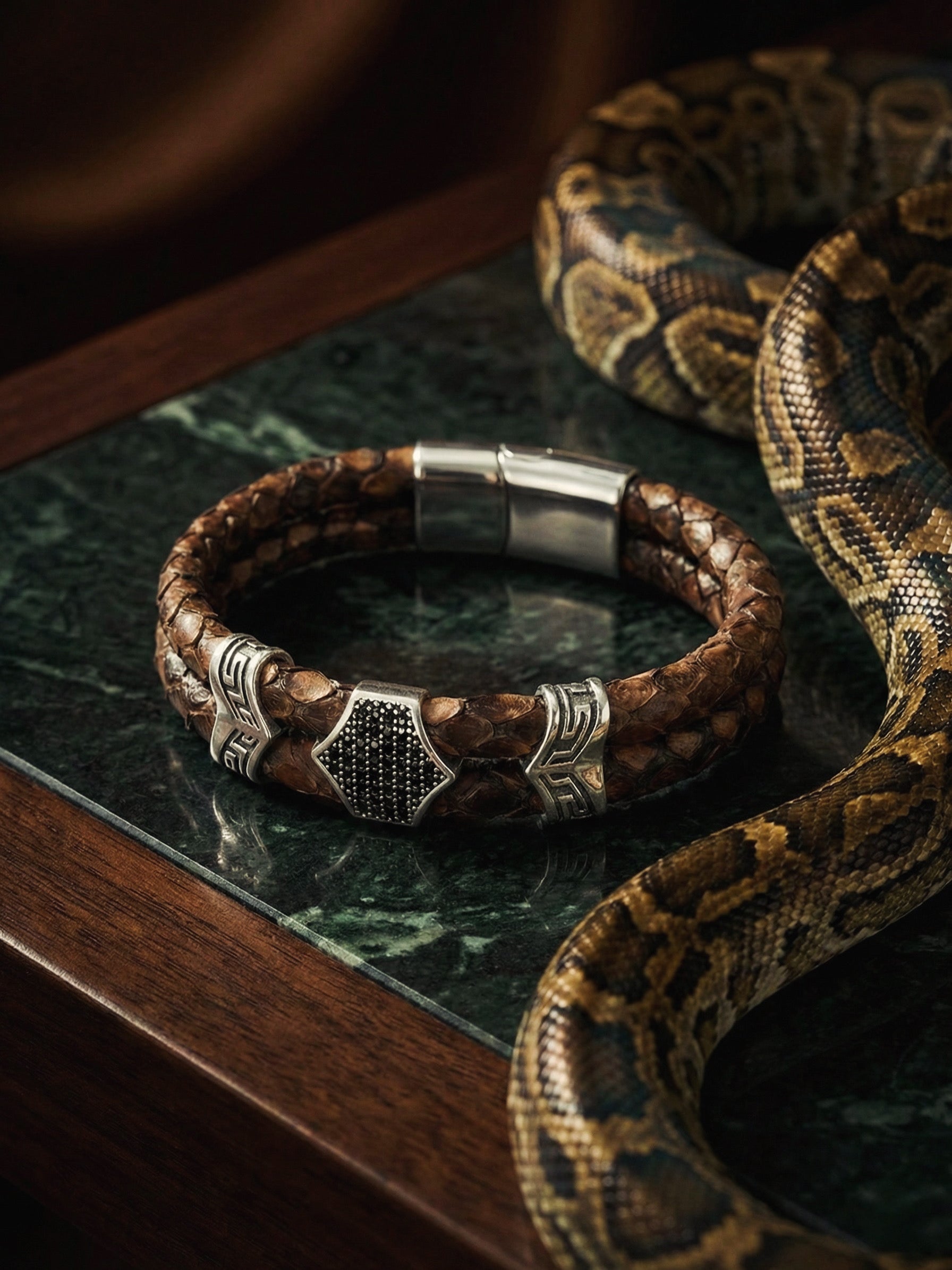 Serpente - İtalyan Yılan Derisi Bileklik