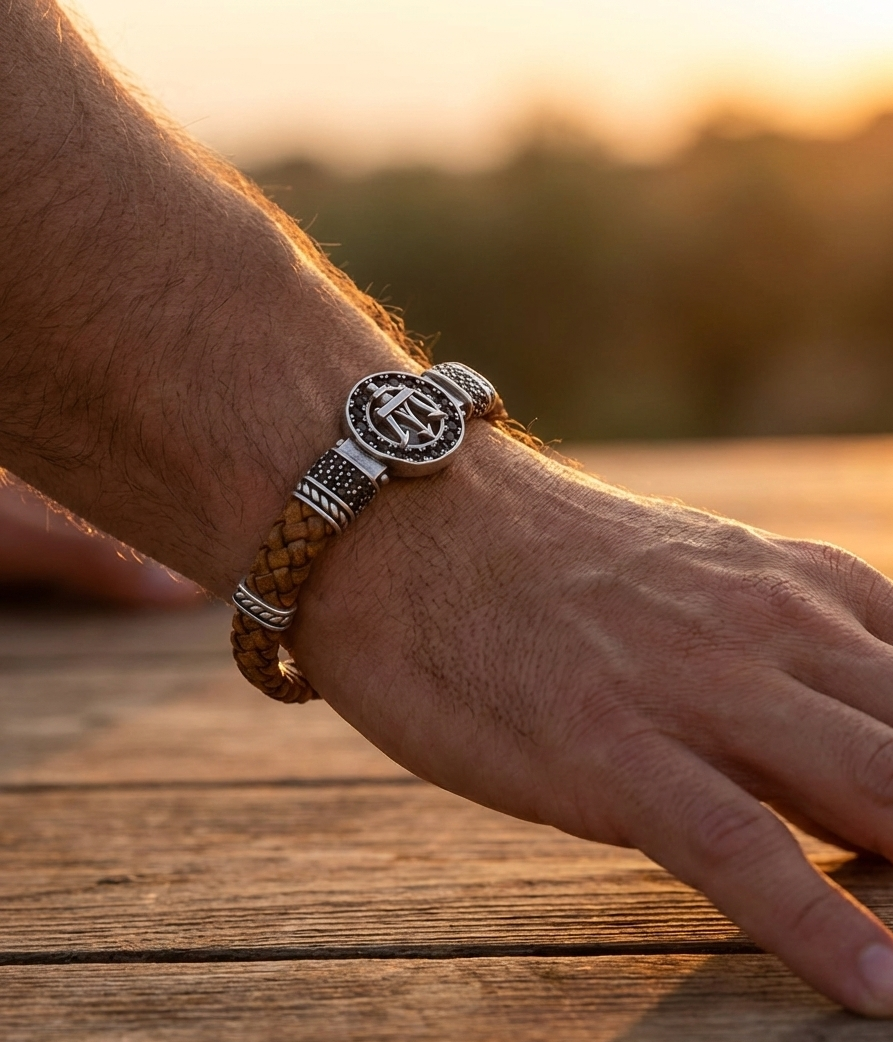 Ancona Rotta - Hakiki Deri Erkek Bileklik