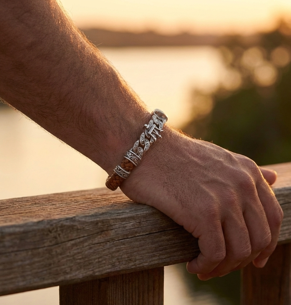 Ancona Rotta - Hakiki Deri Erkek Bileklik