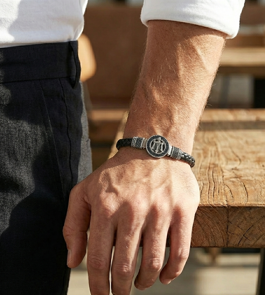 Ancona Rotta - Hakiki Deri Erkek Bileklik