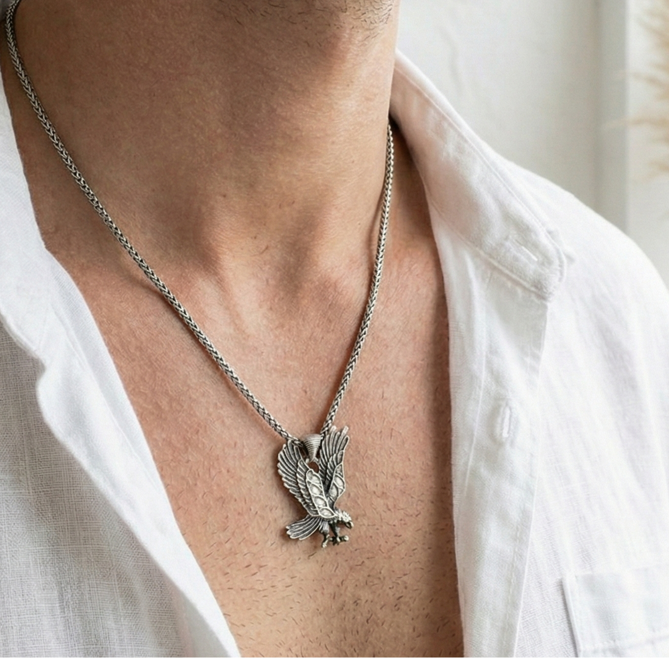 Aquila - Kartal Figürlü Çelik Kolye