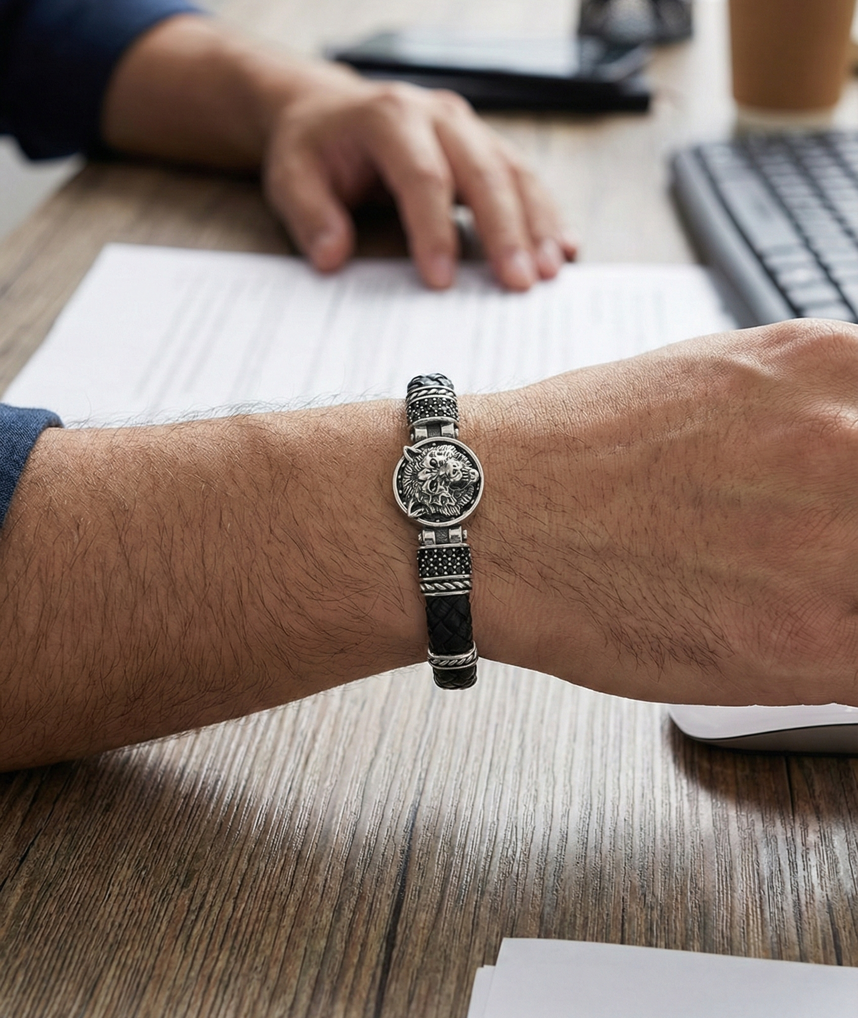 Verona Lupo - İtalyan Hakiki Deri Erkek Bileklik