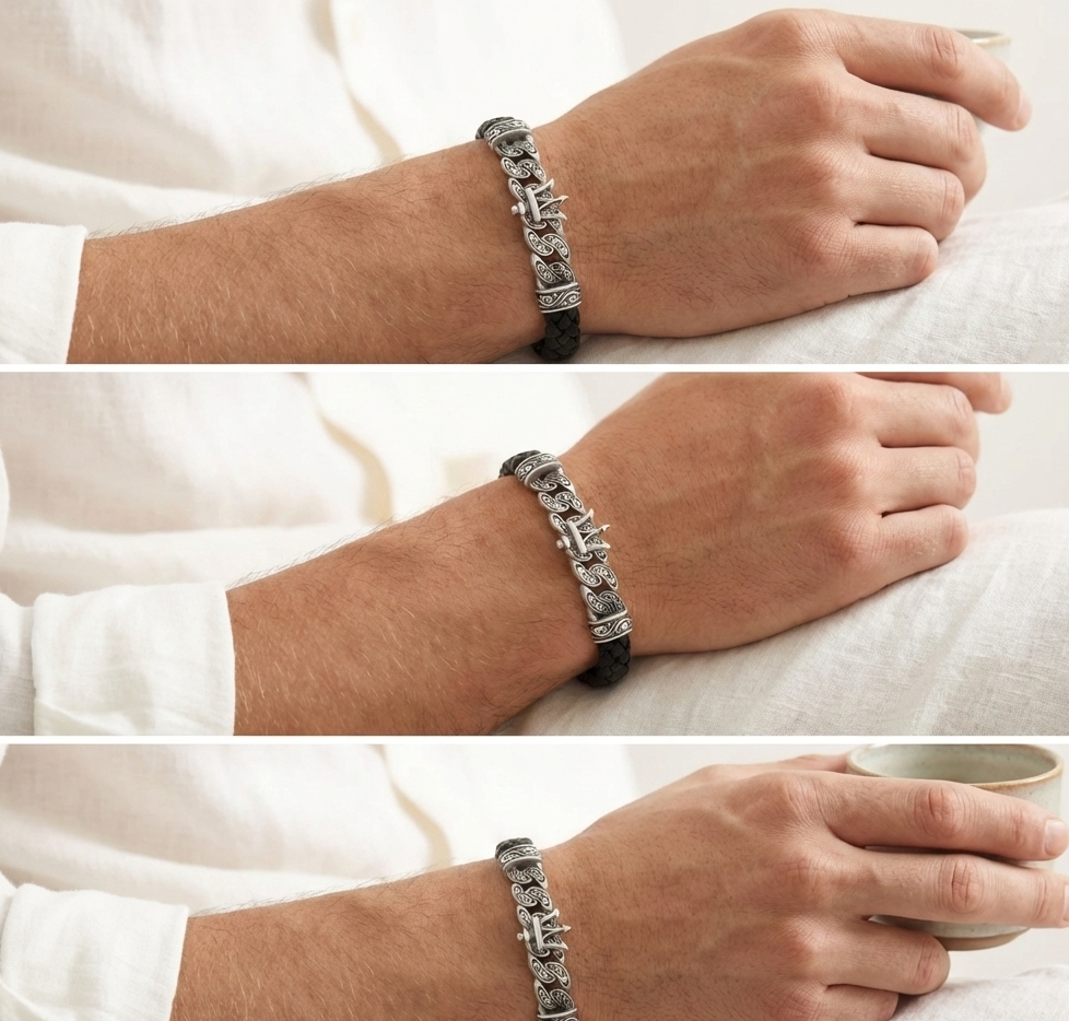 Ancona Rotta - Hakiki Deri Erkek Bileklik