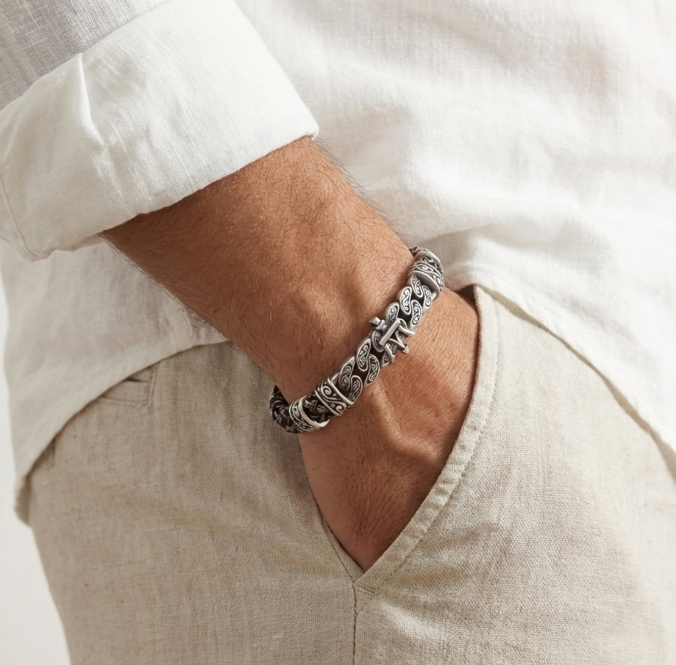 Ancona Rotta - Hakiki Deri Erkek Bileklik