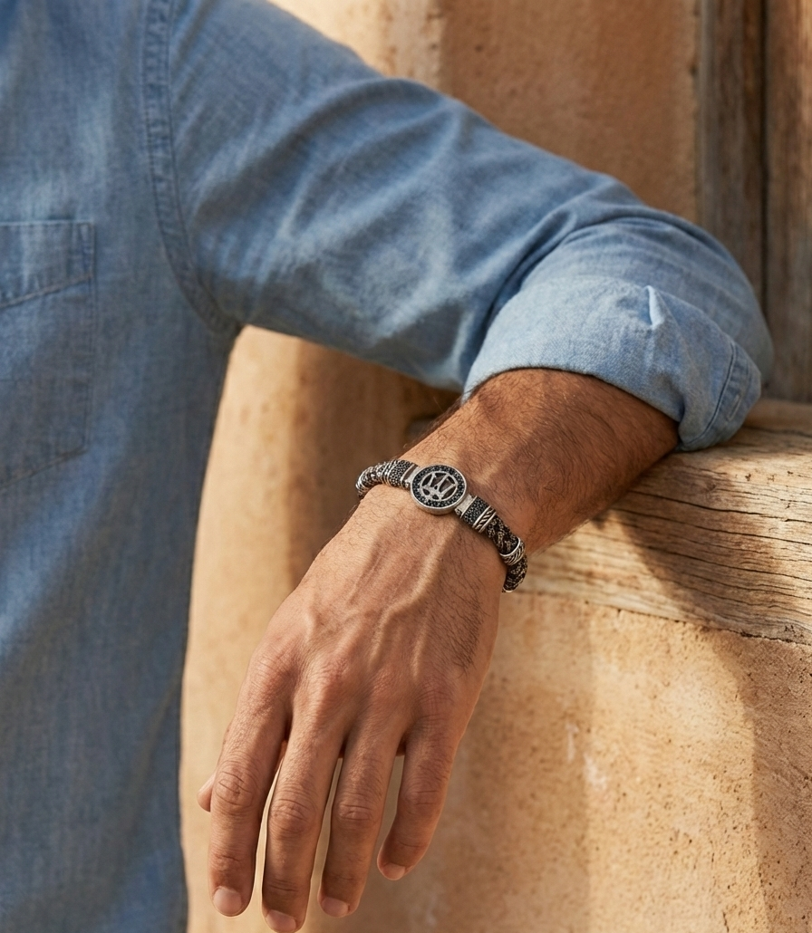 Ancona Rotta - Hakiki Deri Erkek Bileklik