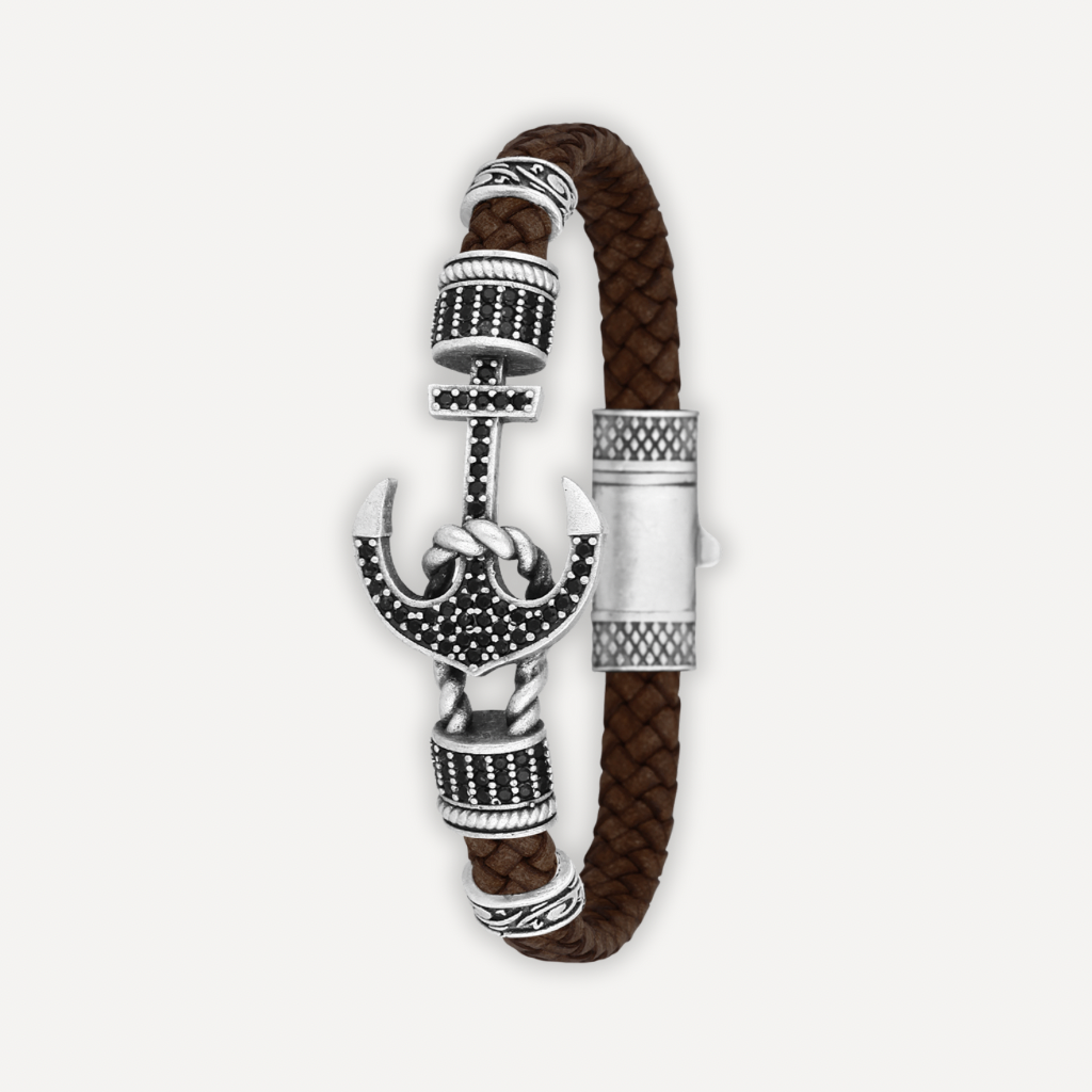 Venedik Ancora - Hakiki Deri Erkek Bileklik