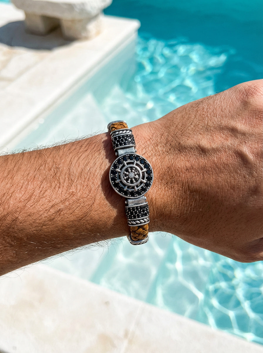 Cagliari Timone - Hakiki Deri Erkek Bileklik