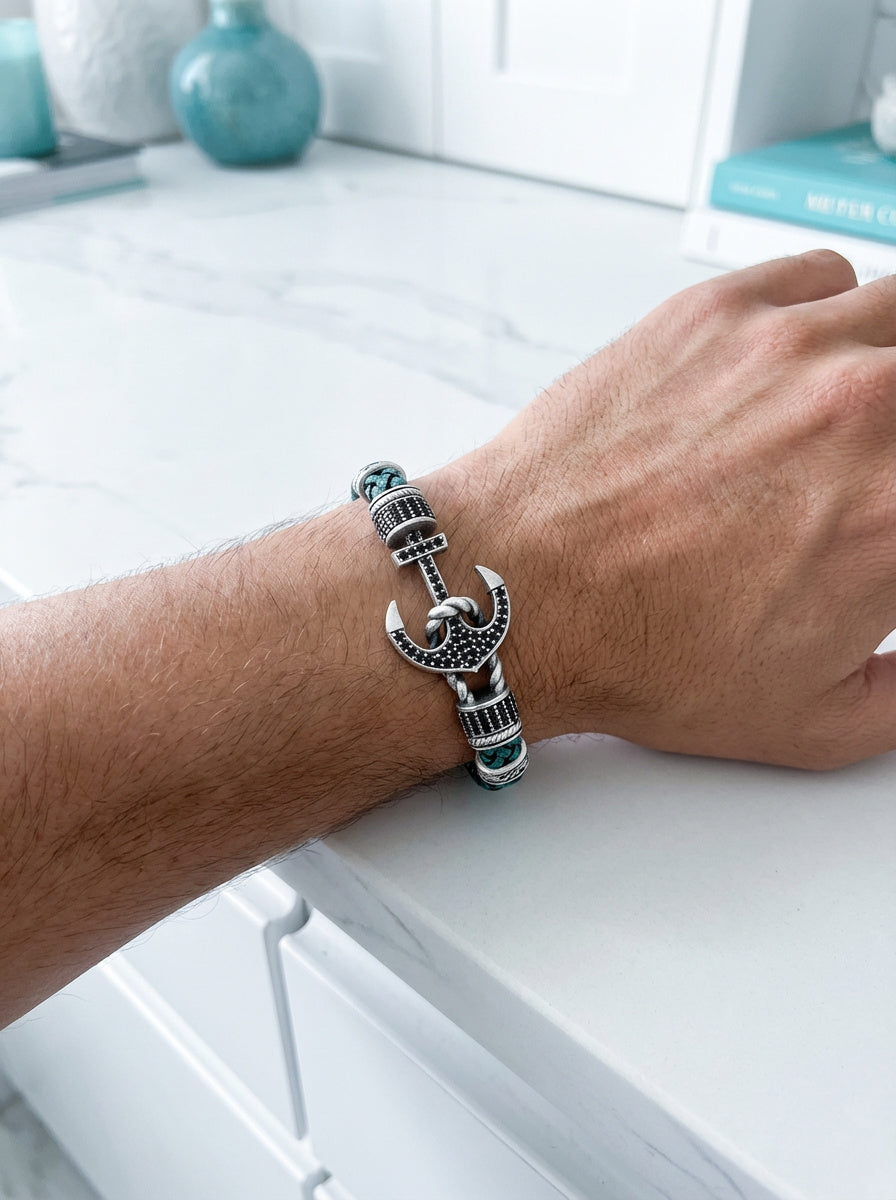 Venedik Ancora - Hakiki Deri Erkek Bileklik