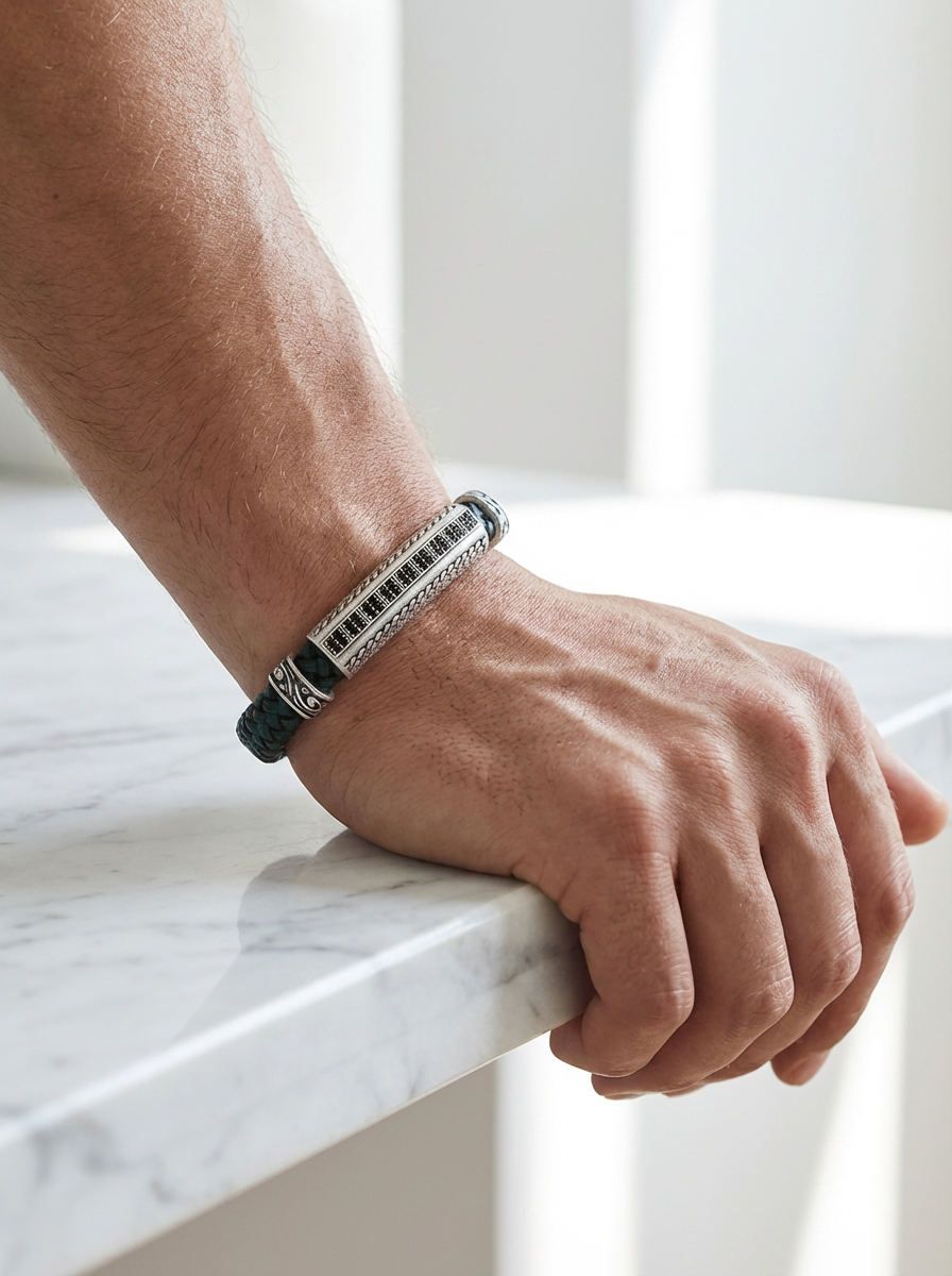 Floransa Striscia - Hakiki Deri Erkek Bileklik