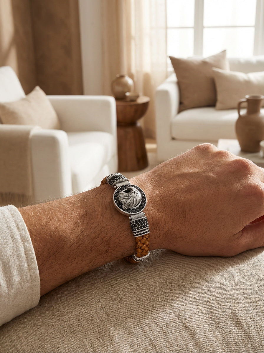 Bergamo Aquila - Hakiki Deri Erkek Bileklik