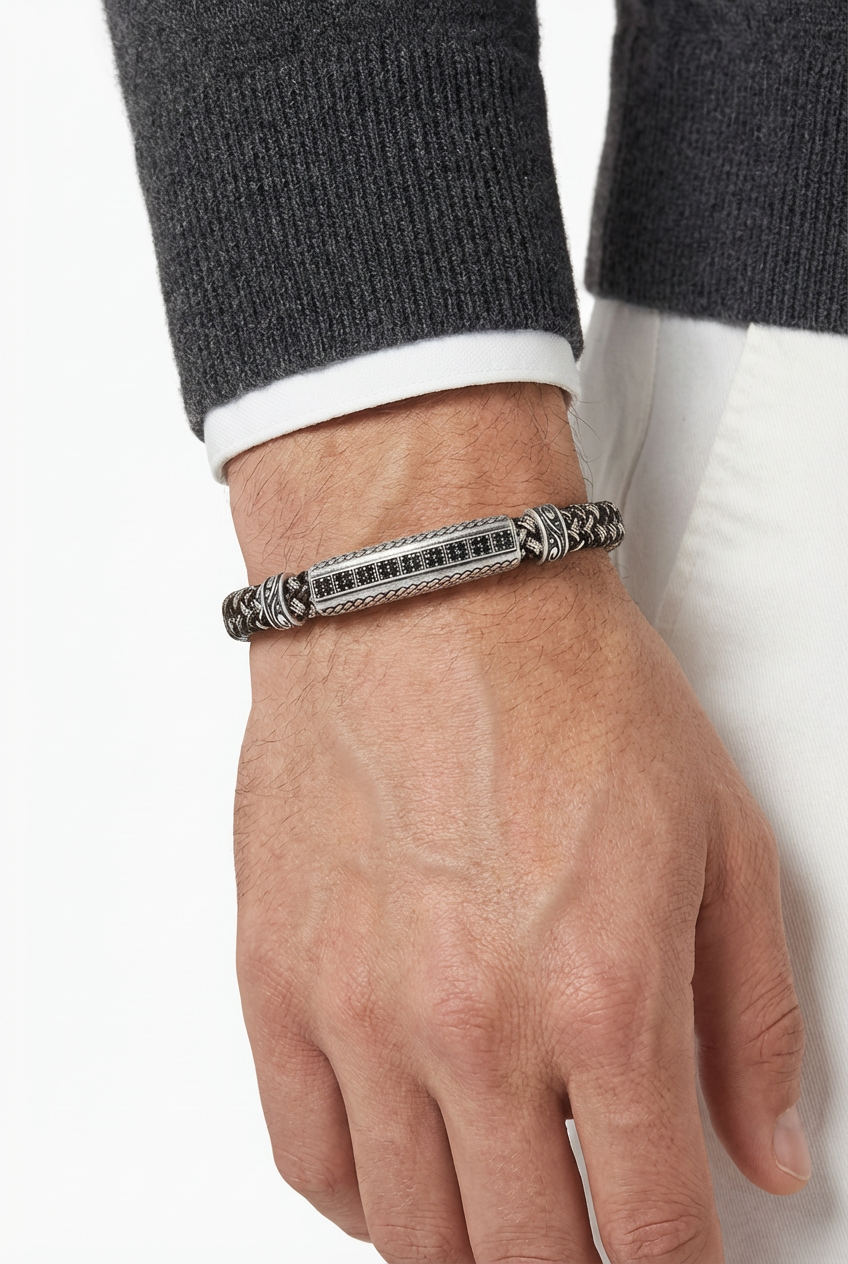 Floransa Striscia - Hakiki Deri Erkek Bileklik