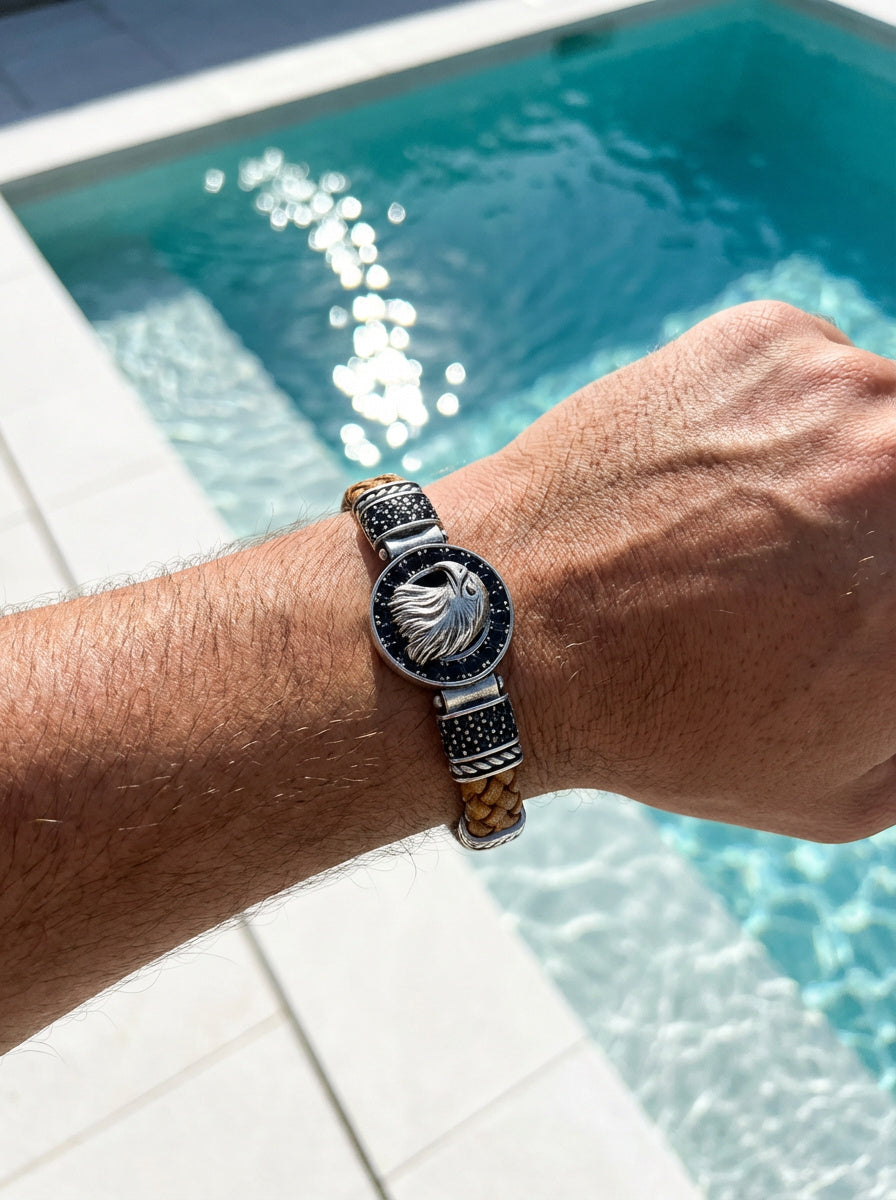 Bergamo Aquila - Hakiki Deri Erkek Bileklik