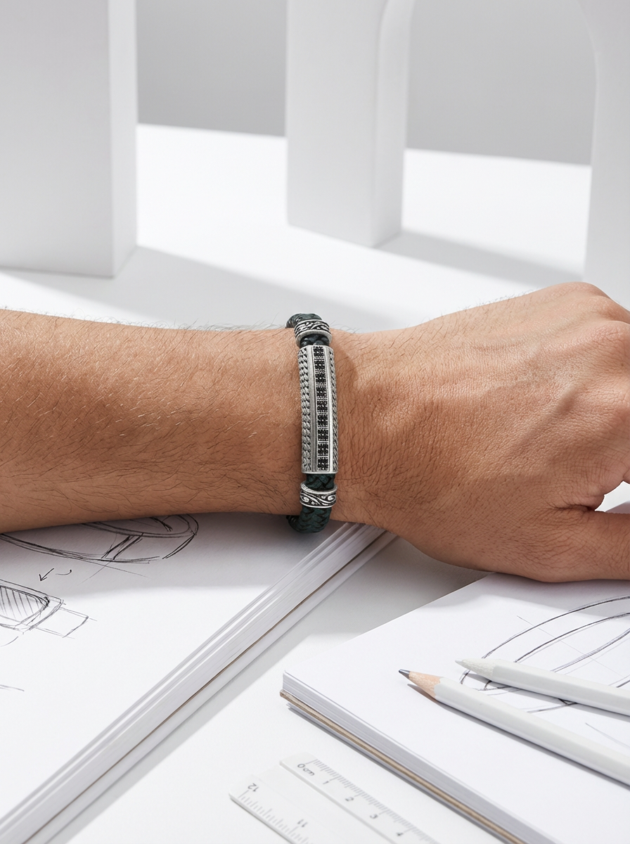 Floransa Striscia - Hakiki Deri Erkek Bileklik