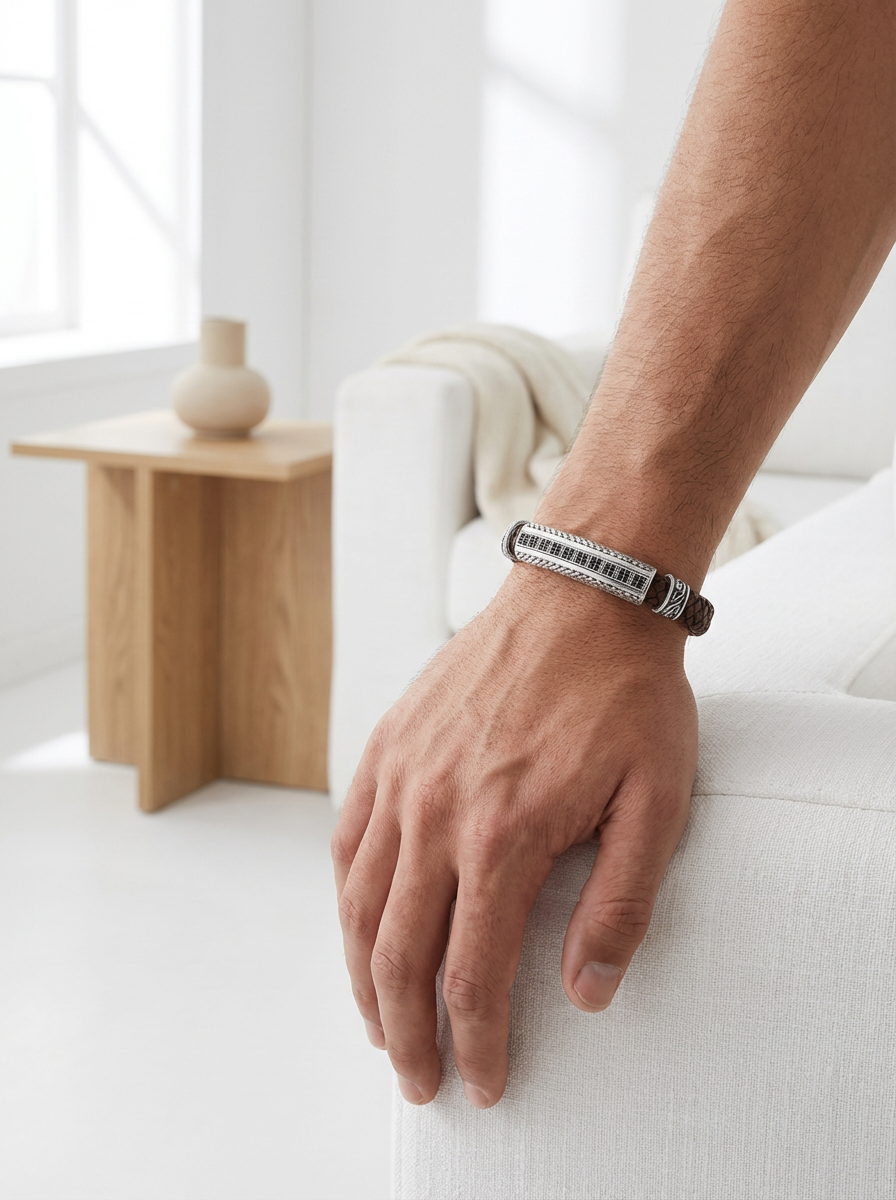 Floransa Striscia - Hakiki Deri Erkek Bileklik