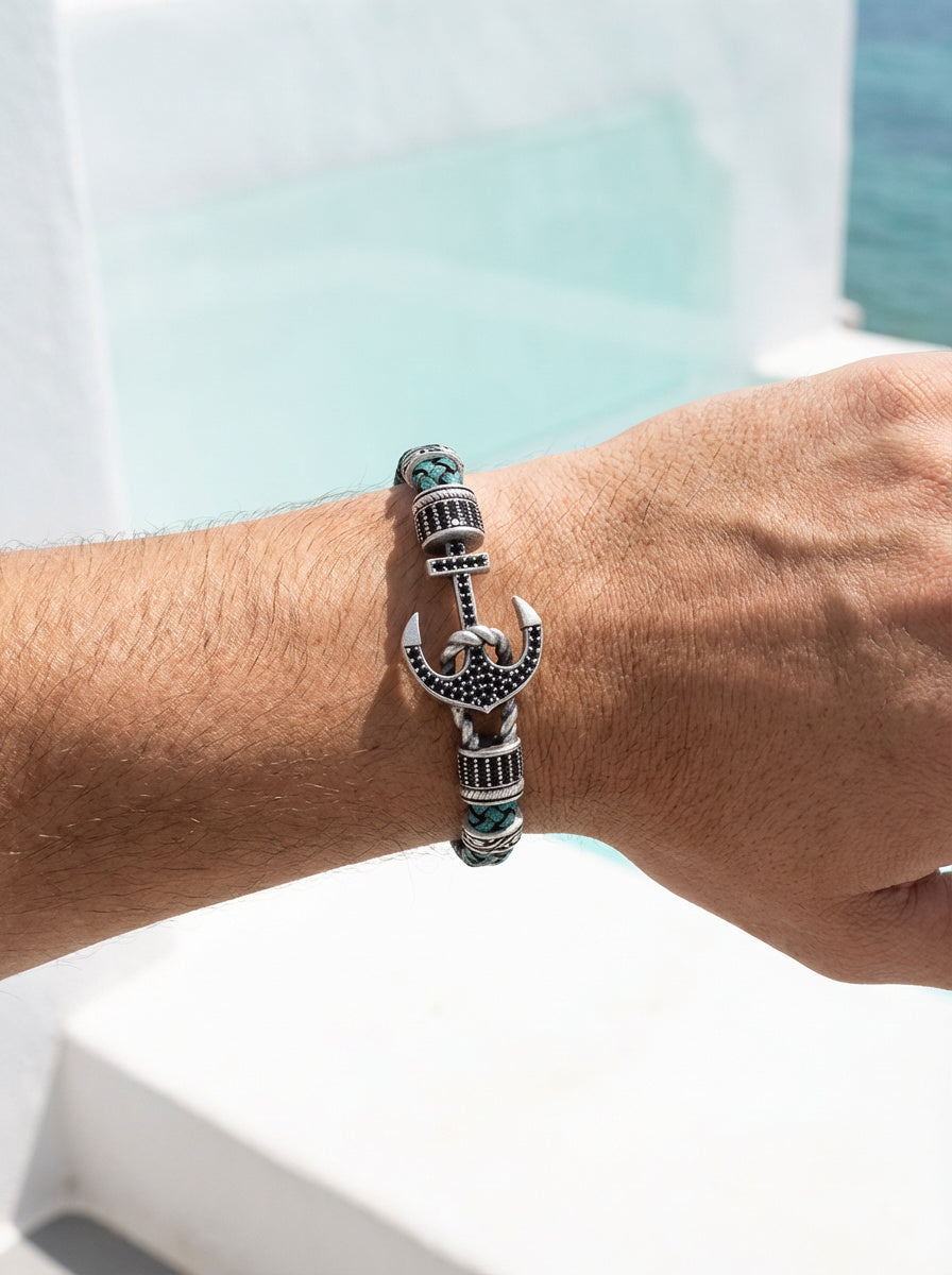 Venedik Ancora - Hakiki Deri Erkek Bileklik